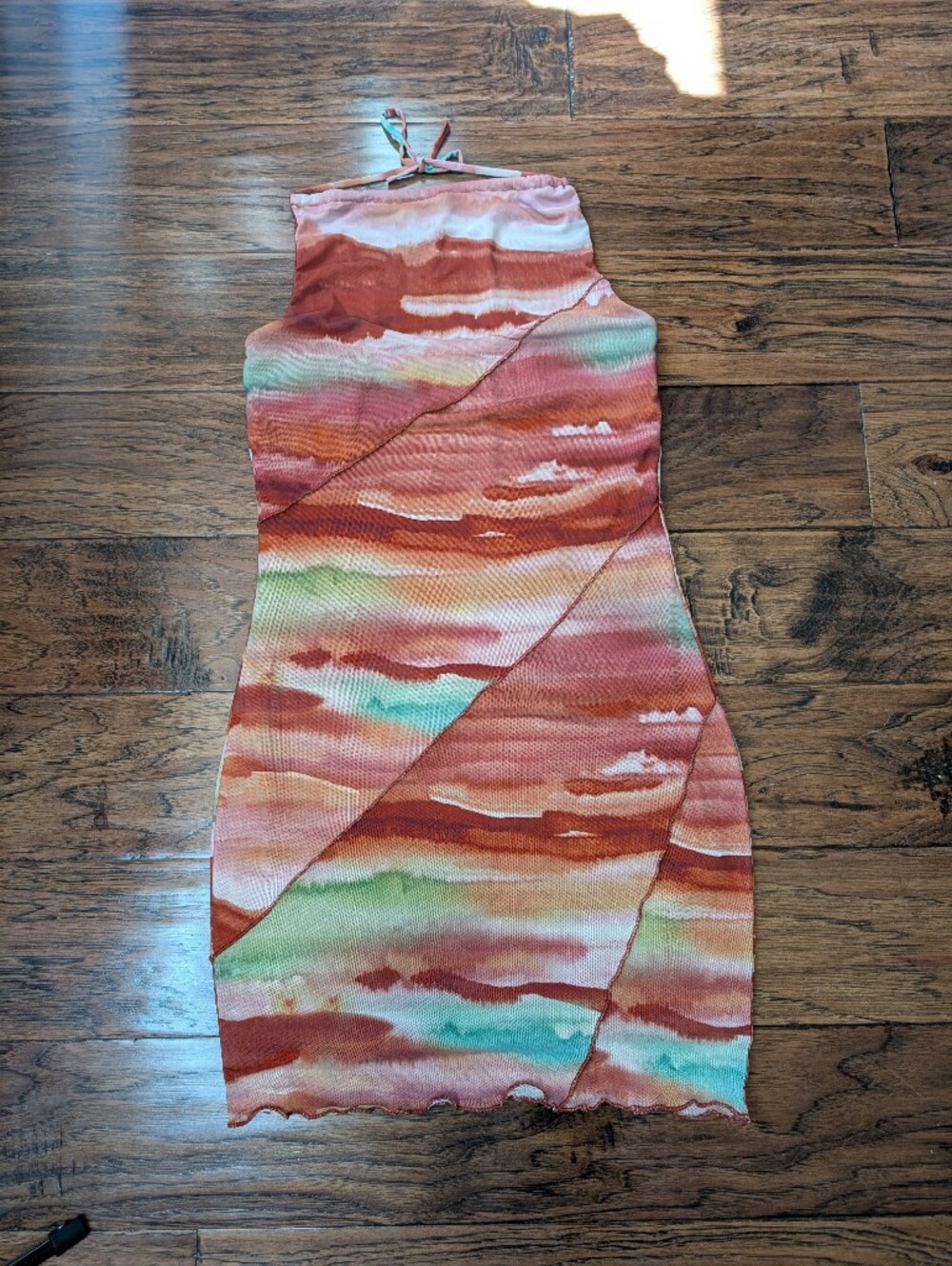 Garage Colourful Abstract Mini Dress Halter Style Size Small
